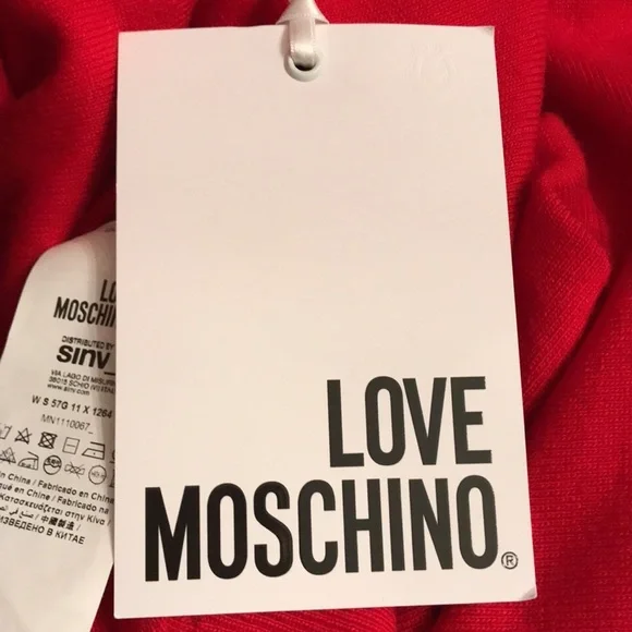 LOVE MOSCHINO Logo Print Blended Cashmere Sweater NWT